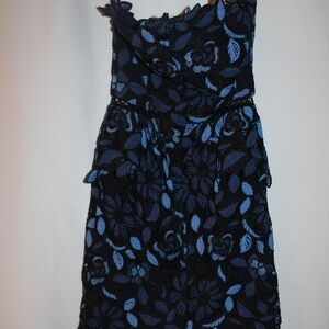 Elliatt Black and Blue Floral Midi Dress